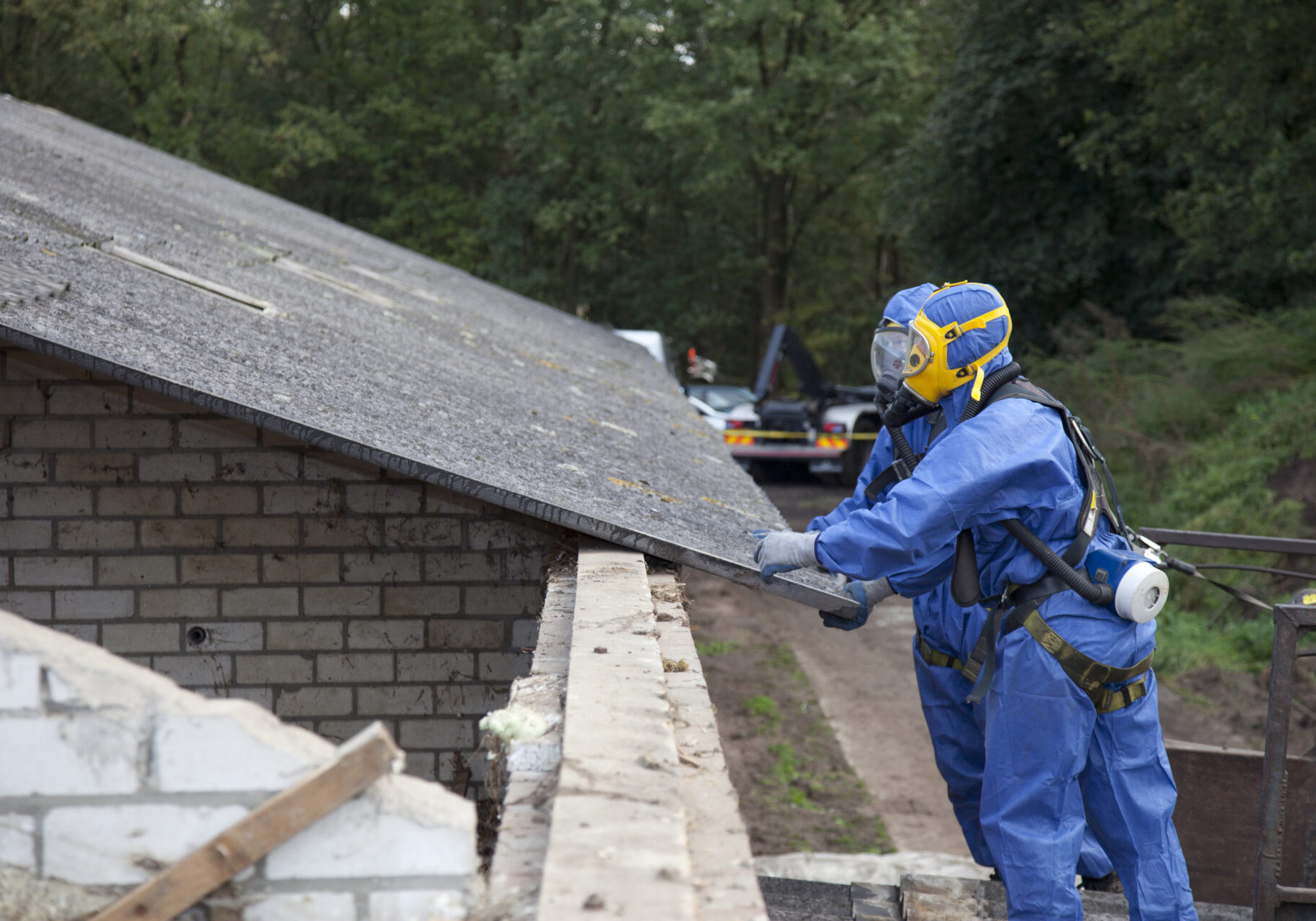 Asbestos cleanup.If you want more images with asbestos removal in progress please click here.